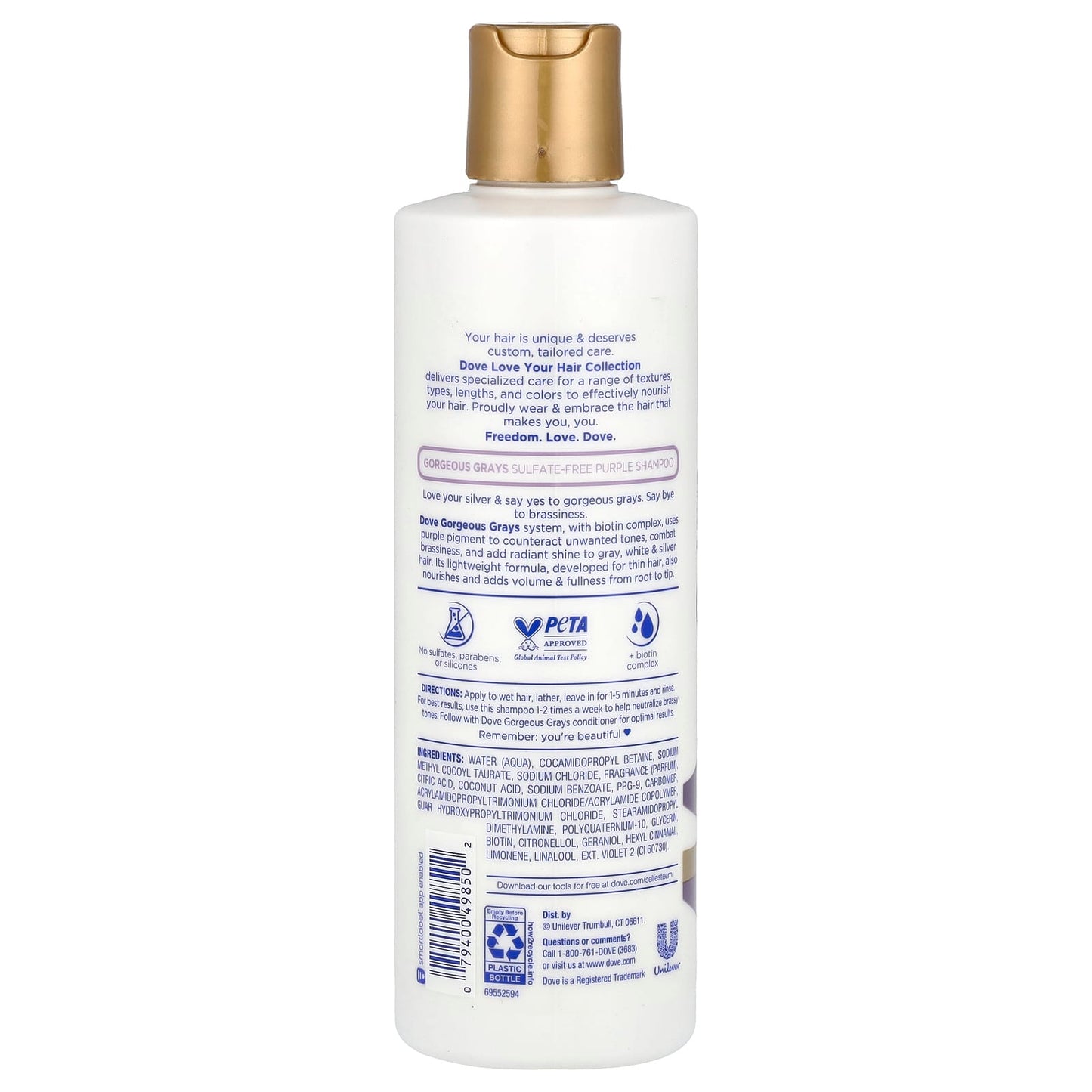 Dove Sulfate-Free Purple Shampoo for Silver Hair, 13.5 fl oz - Image 2