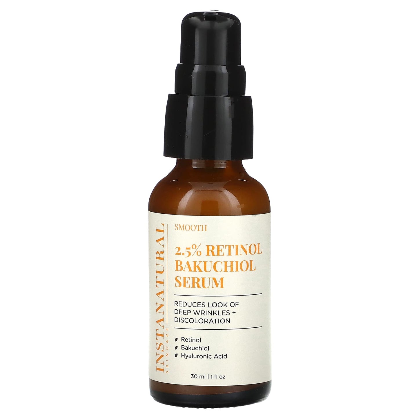 InstaNatural 2.5% Retinol Bakuchiol Serum - Reduces Wrinkles & Discoloration - Image 1