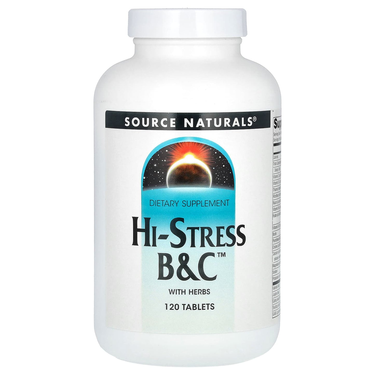 Source Naturals, Hi-Stress B&C With Herbs, 120 Tablets - Image 1