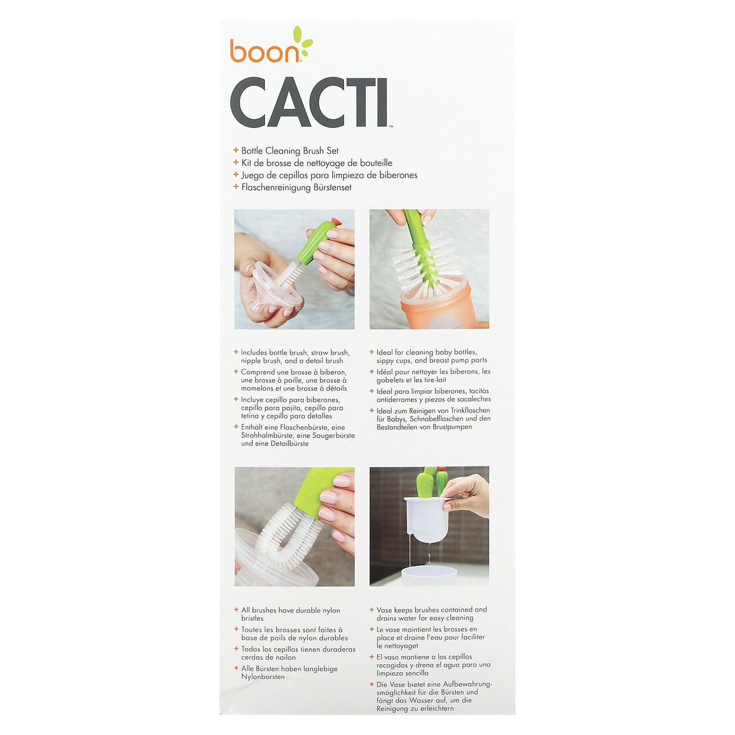 Boon Cacti Bottle Cleaning Brush Set - Easy & Effective Cleaning - Image 2