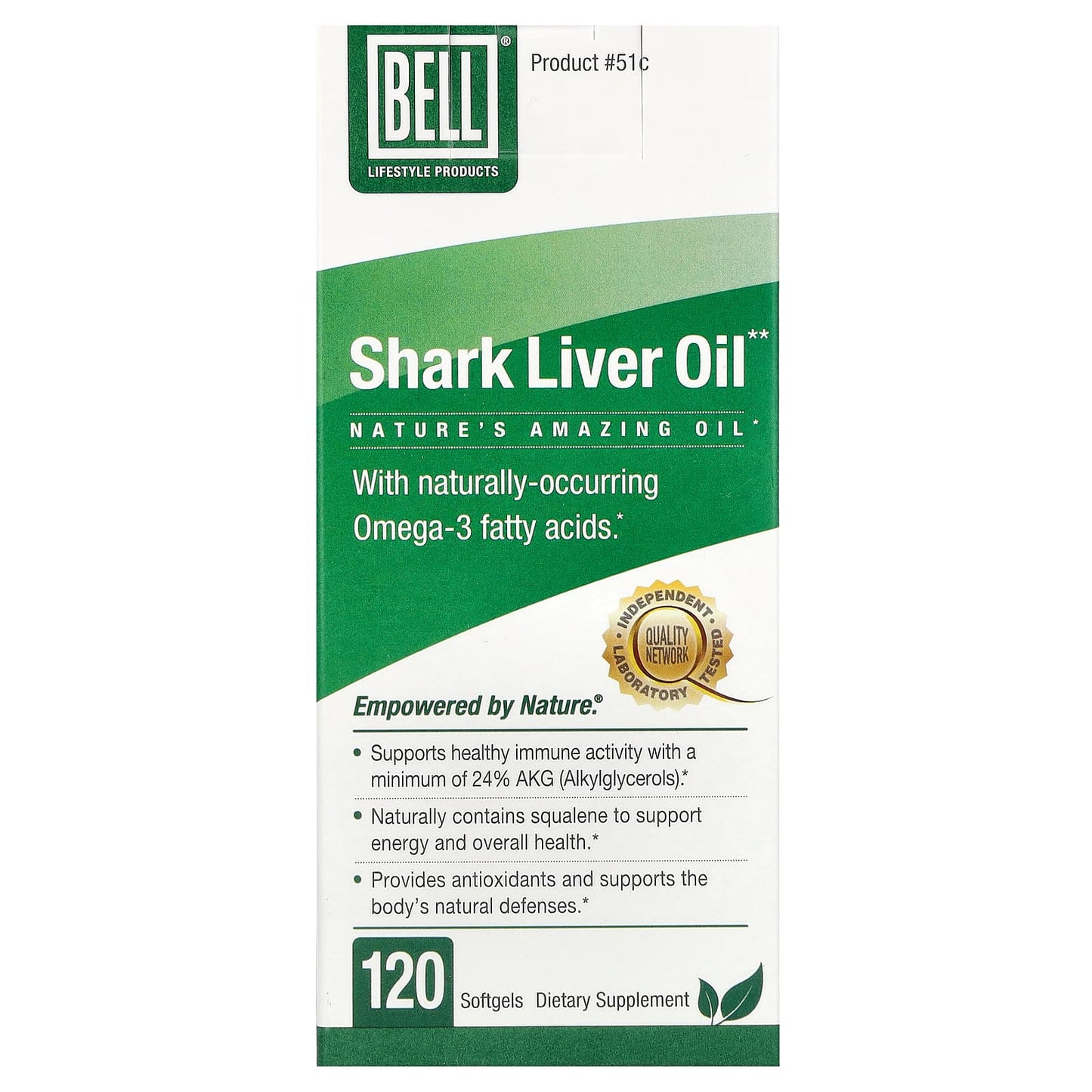Bell Lifestyle Shark Liver Oil - Omega-3 Fatty Acids Immunity Support - Image 1