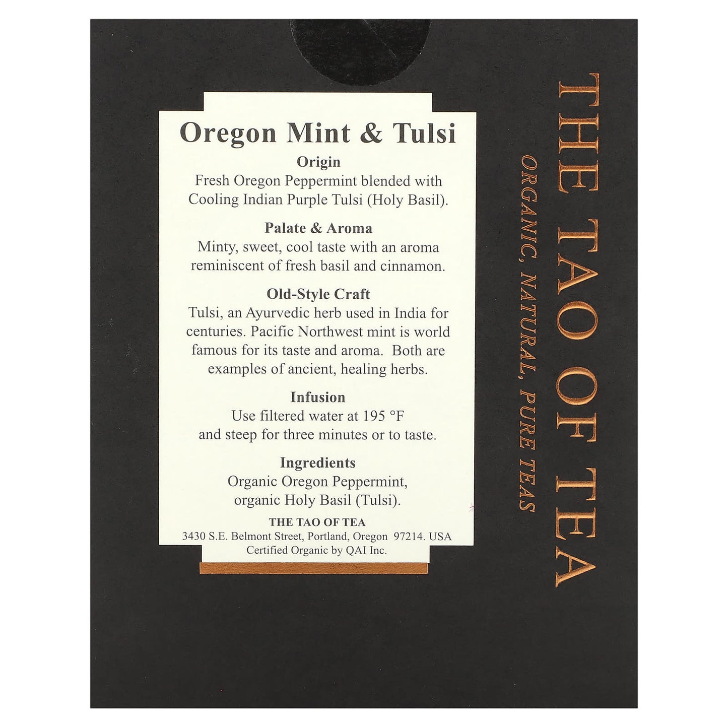 The Tao of Tea, Organic Oregon Mint & Tulsi Tea, Caffeine Free, 15 Pyramid Sachets, 1.05 oz (30 g) - Image 2