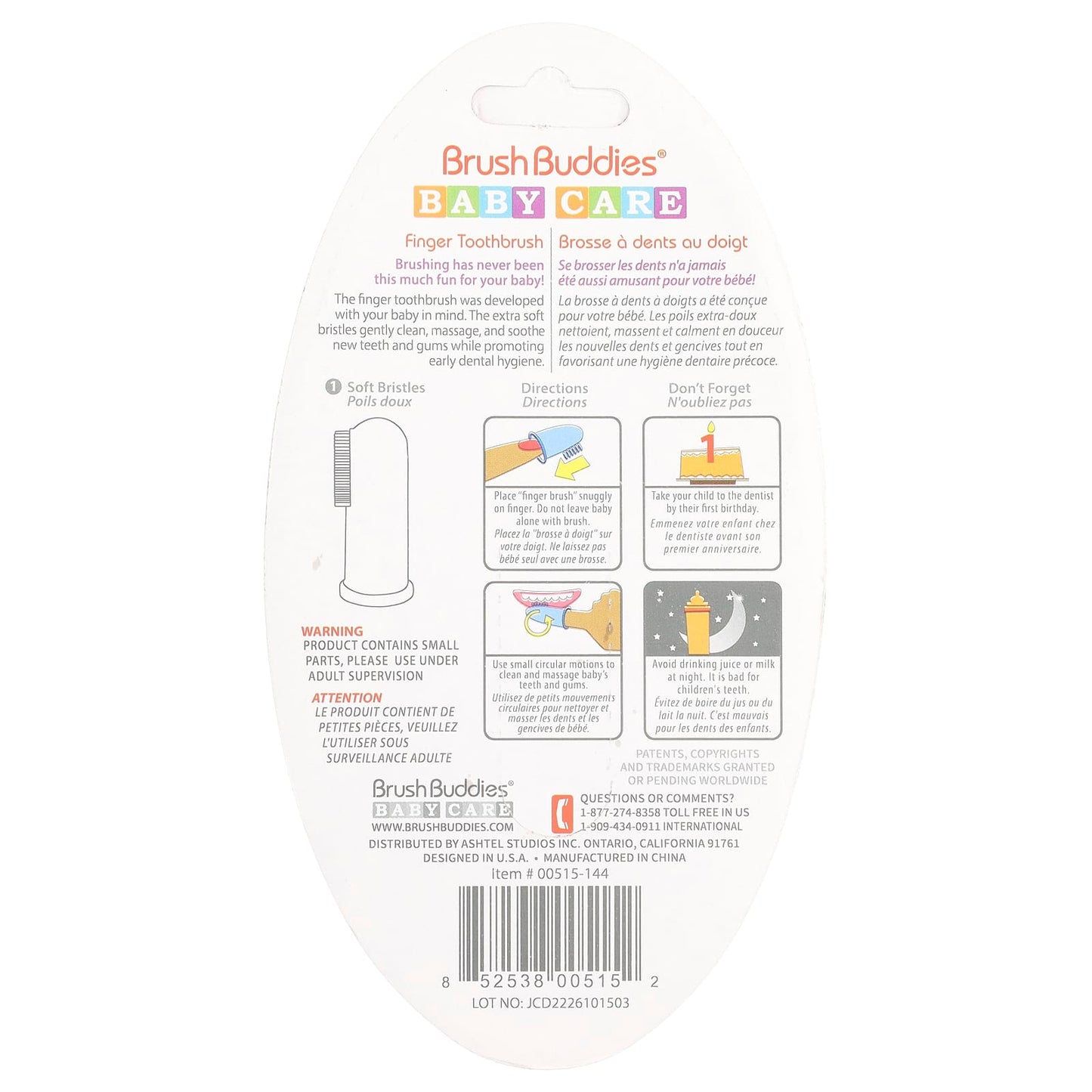 Baby Finger Toothbrush by Brush Buddies - 0-3 Years, Soft Bristles - Image 2