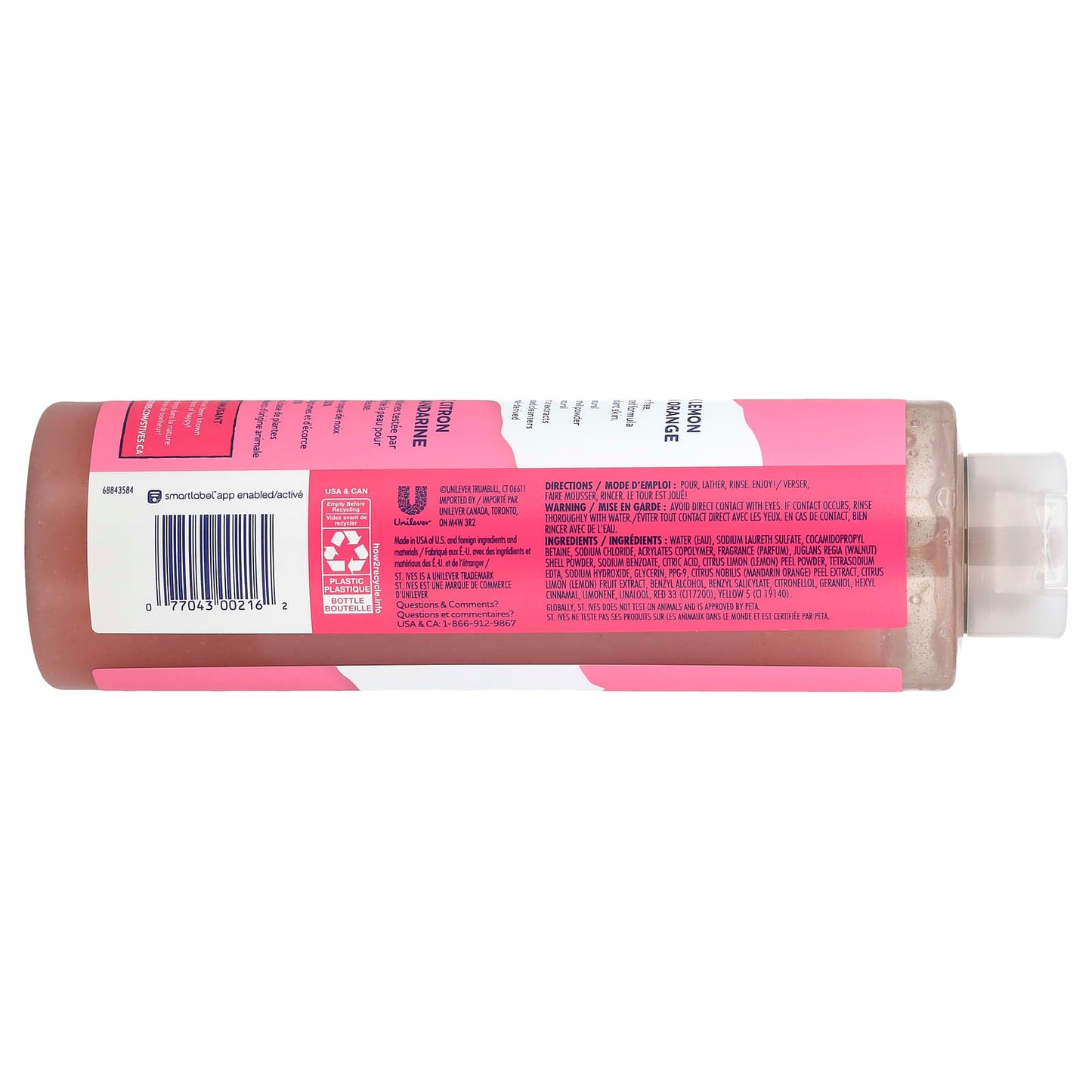 St. Ives, Exfoliating Body Wash, Pink Lemon & Mandarin Orange, 22 fl oz (650 ml) - Image 2