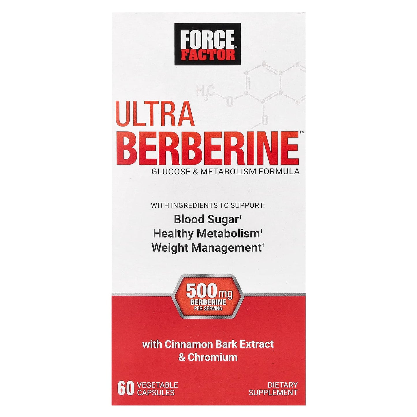 Berberine Glucose & Metabolism Support Supplements - 60 Capsules - Image 1