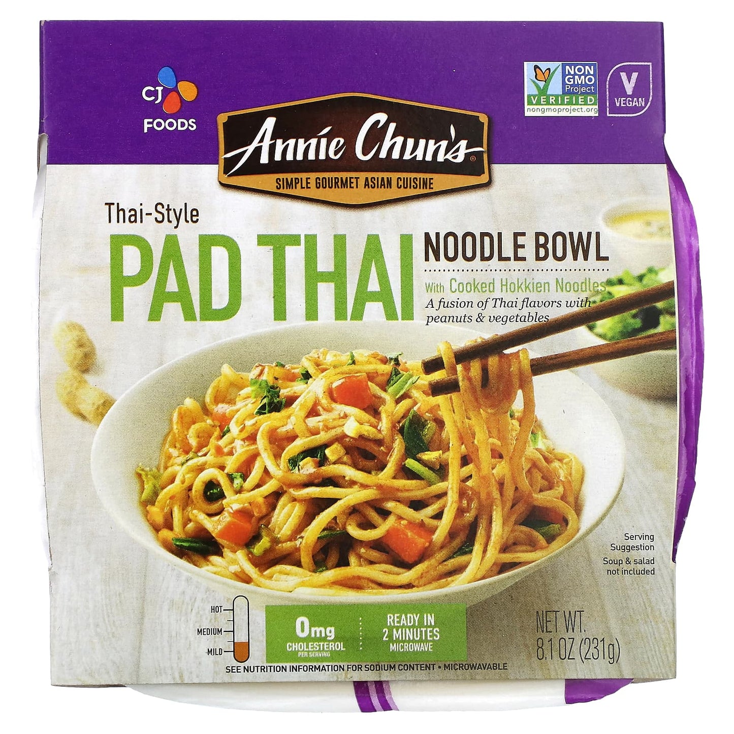 Annie Chun's Thai-Style Pad Thai Noodle Bowl, Vegan, 8.1 oz - Image 1