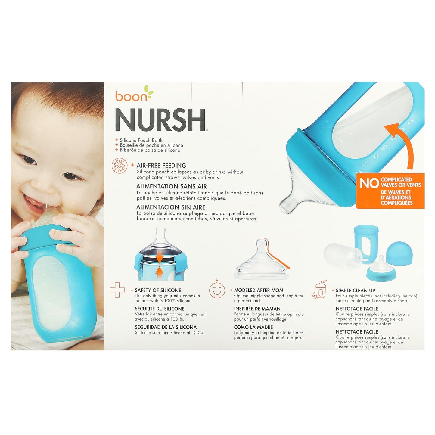 Boon Nursh Silicone Pouch Bottle Set for 3m+ Babies - Image 2