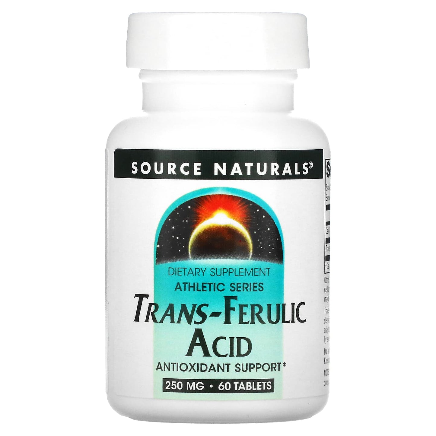 Source Naturals, Athletic Series, Trans-Ferulic Acid, 60 Tablets - Image 1
