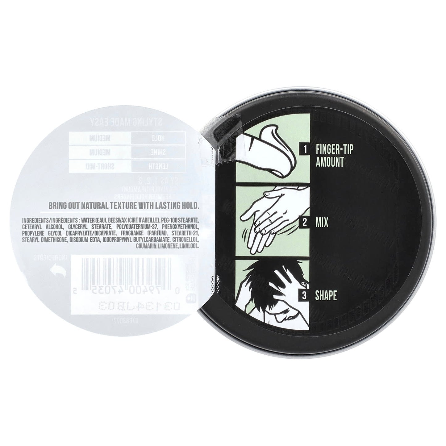 Axe Texturizing Cream for Short-Mid Hair, Medium Hold & Shine, 2.64 oz - Image 2
