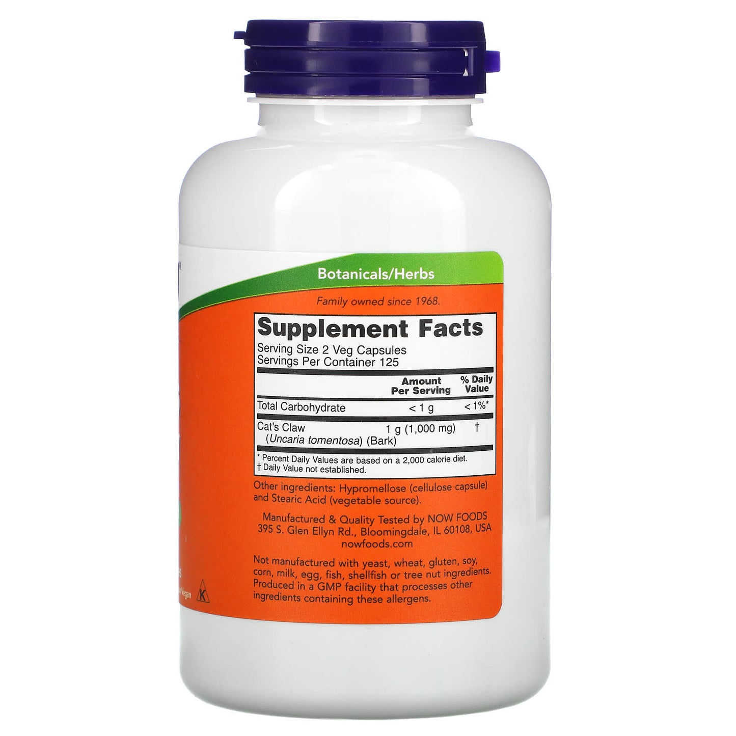 NOW Foods, Cat's Claw, 500 mg, 250 Veg Capsules