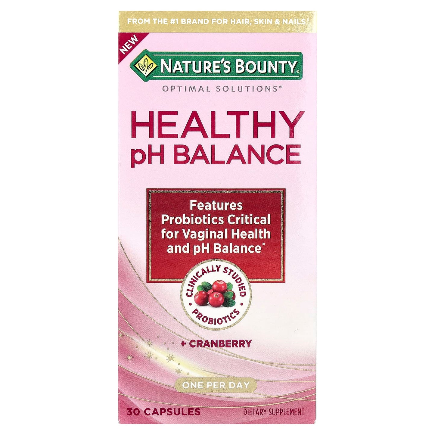 Nature's Bounty, Healthy pH Balance + Cranberry, 30 Capsules - Image 1