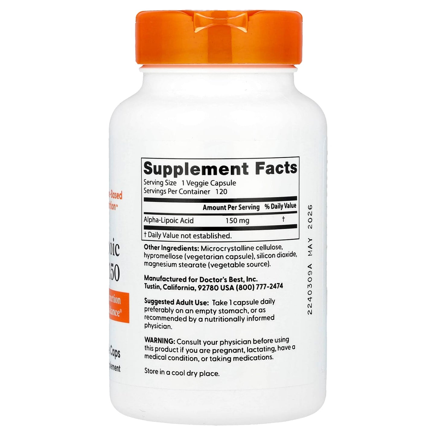 Alpha-Lipoic Acid 150mg, 120 Veggie Capsules for Antioxidant Support - Image 2