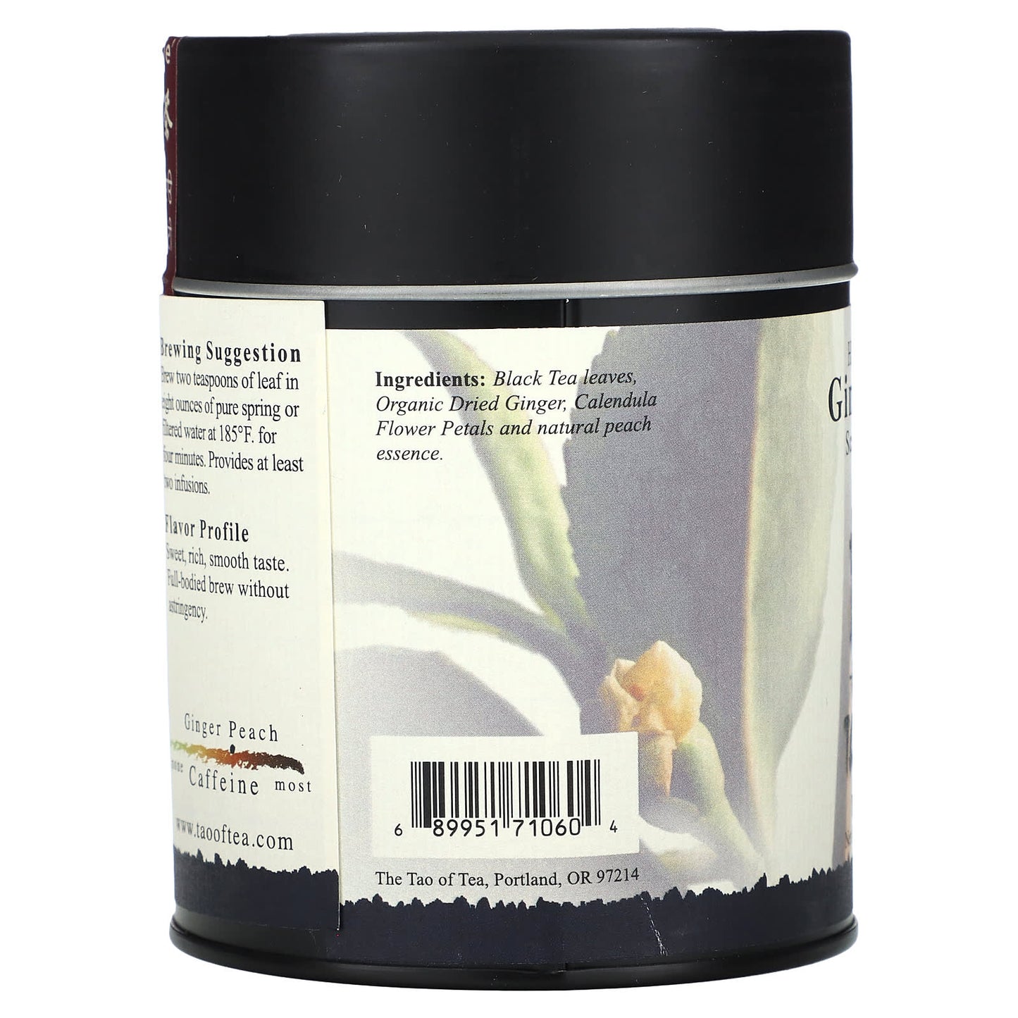 The Tao of Tea, Hand Blended, Scented Black Tea, Ginger Peach, 4 oz (114 g) - Image 2