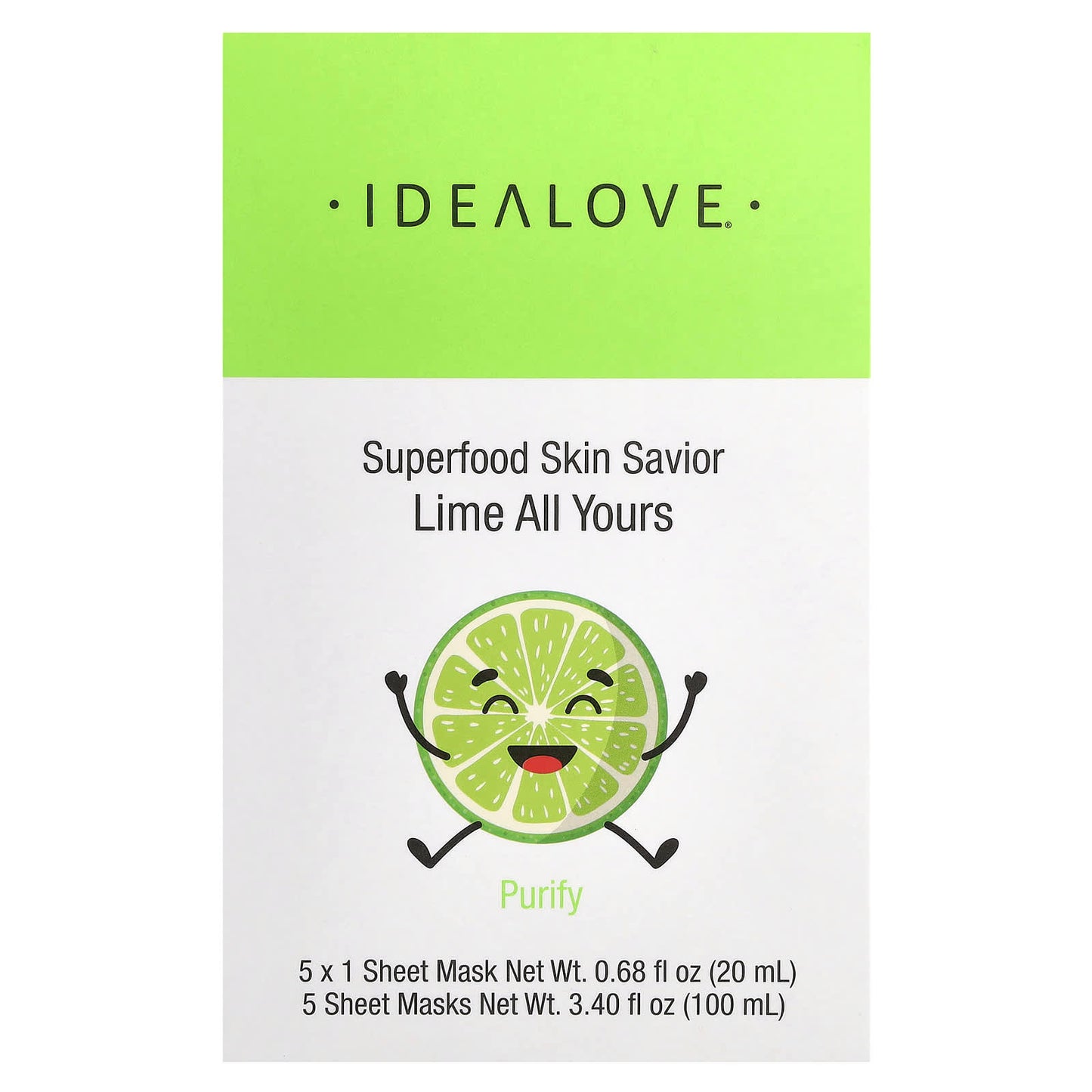 Lime Skin Detox & Brightening 5-Panel Sheet Mask Set - Idealove - Image 2