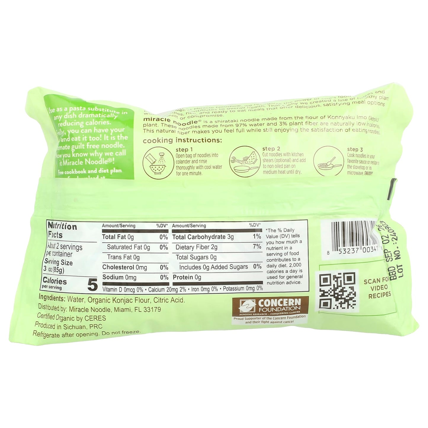 Miracle Noodle, Organic Spaghetti Style Noodle, 7 oz (200 g)