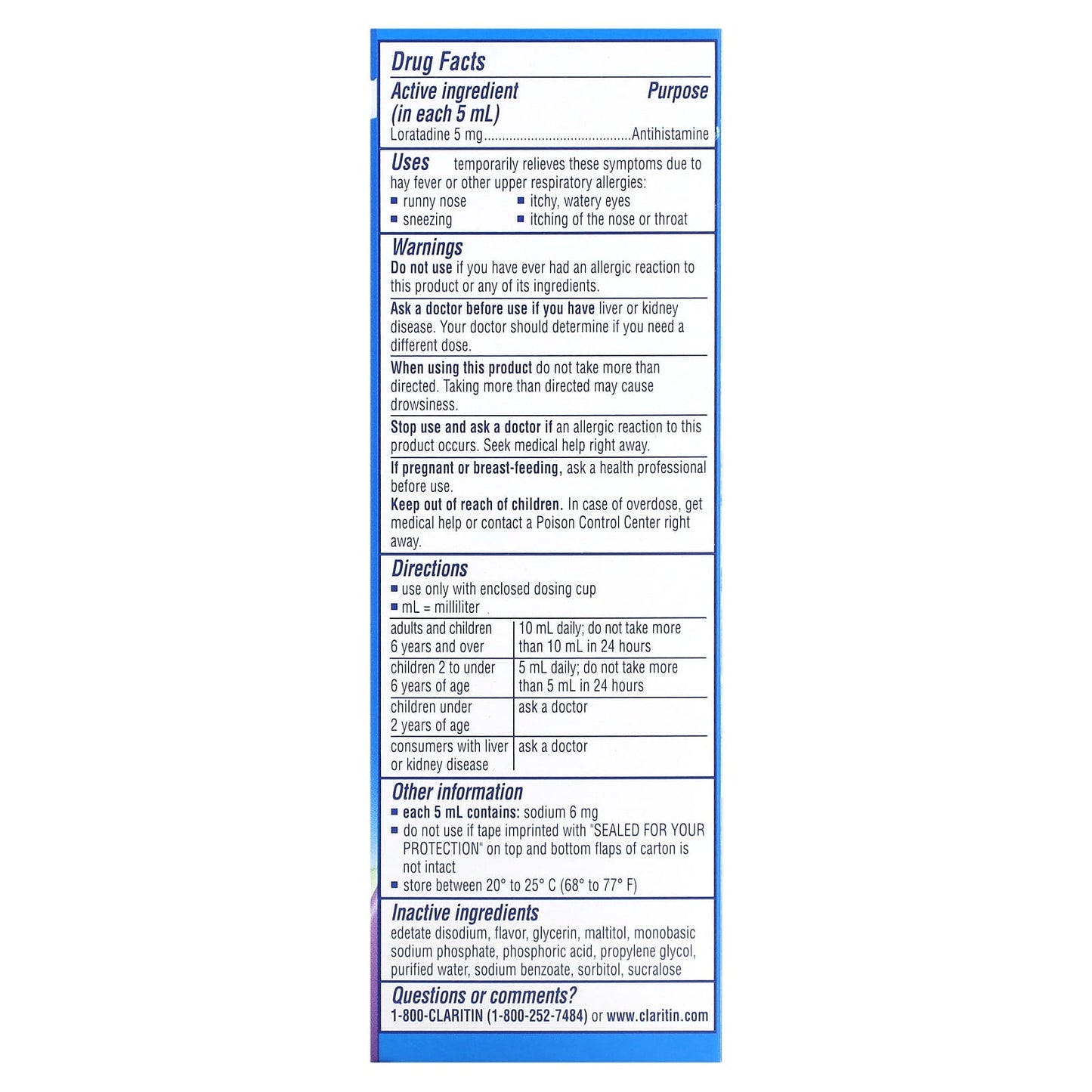 Claritin Allergy Relief for Kids, Grape Flavor, 5mg, 4 fl oz (120 ml) - Image 2