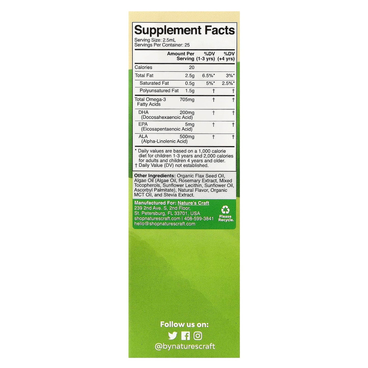 Nature's Craft, Kids Omega 3 + DHA, Pineapple, 2 fl oz (60 ml)