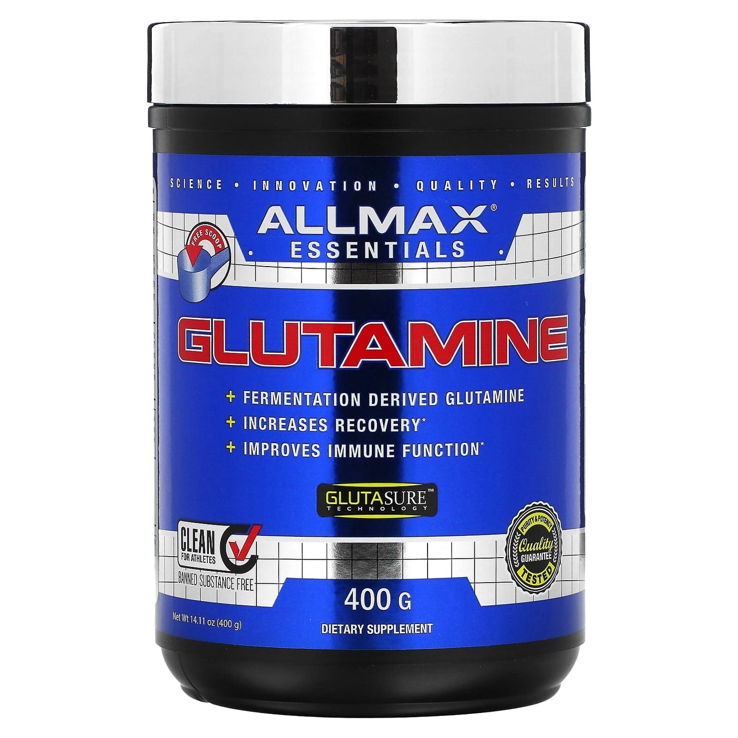 ALLMAX Essentials Glutamine 400g - Supports Immune System & Recovery - Image 1