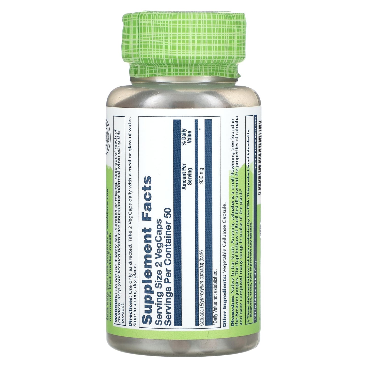 Solaray, True Herbs, Catuaba, 100 VegCaps (465 mg per Capsule) - Image 2
