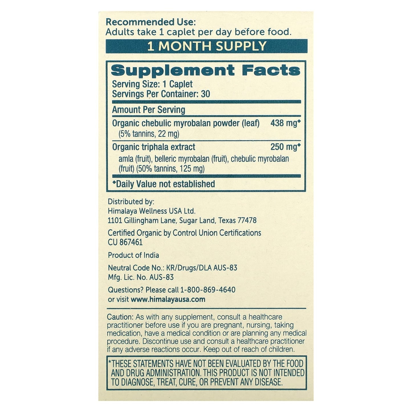 Himalaya Organic Triphala Capsules for Digestive Health & Detox - Image 2