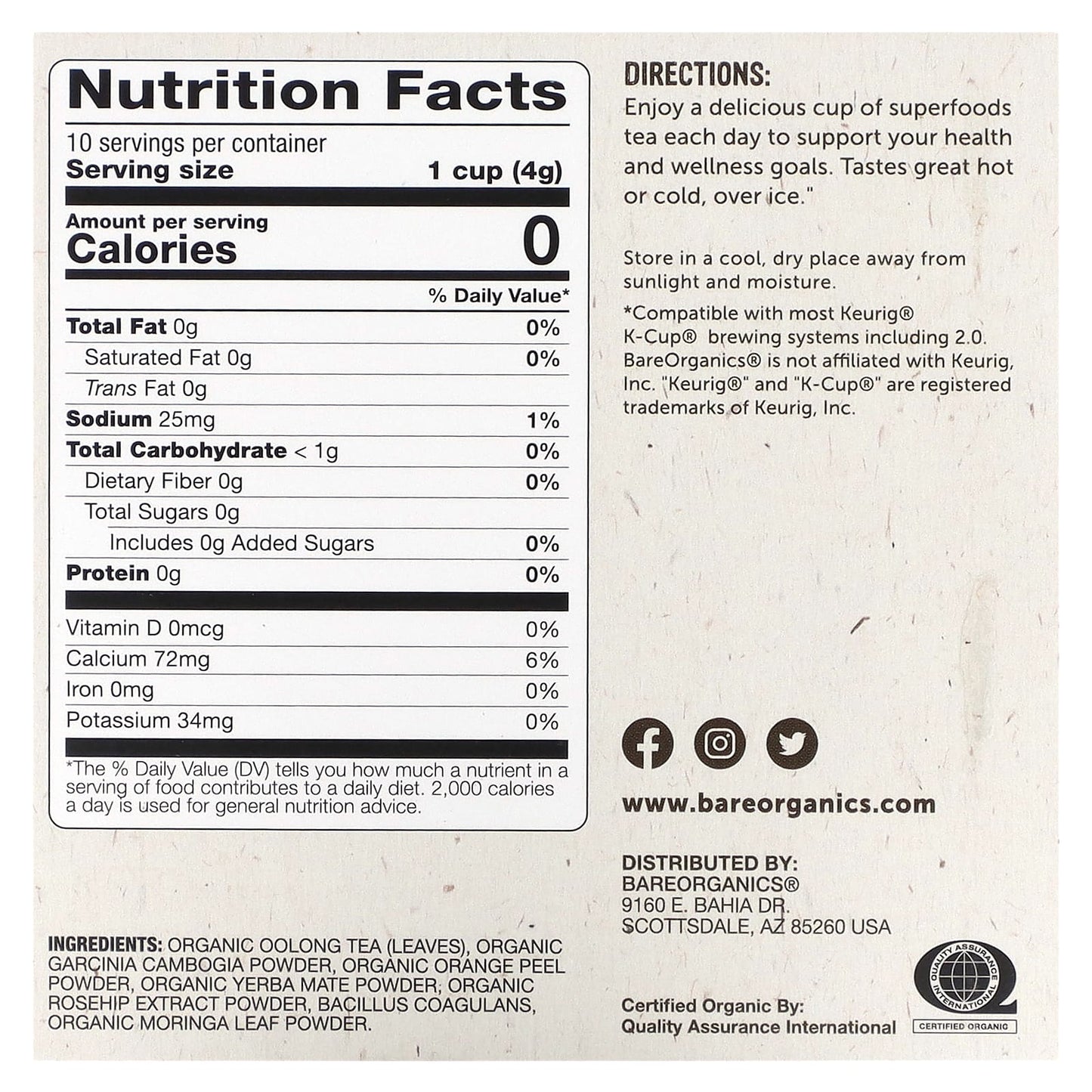 BareOrganics Metabolism Tea with Superfoods - 10 Cups - Boosts Healthy Weight - Image 2