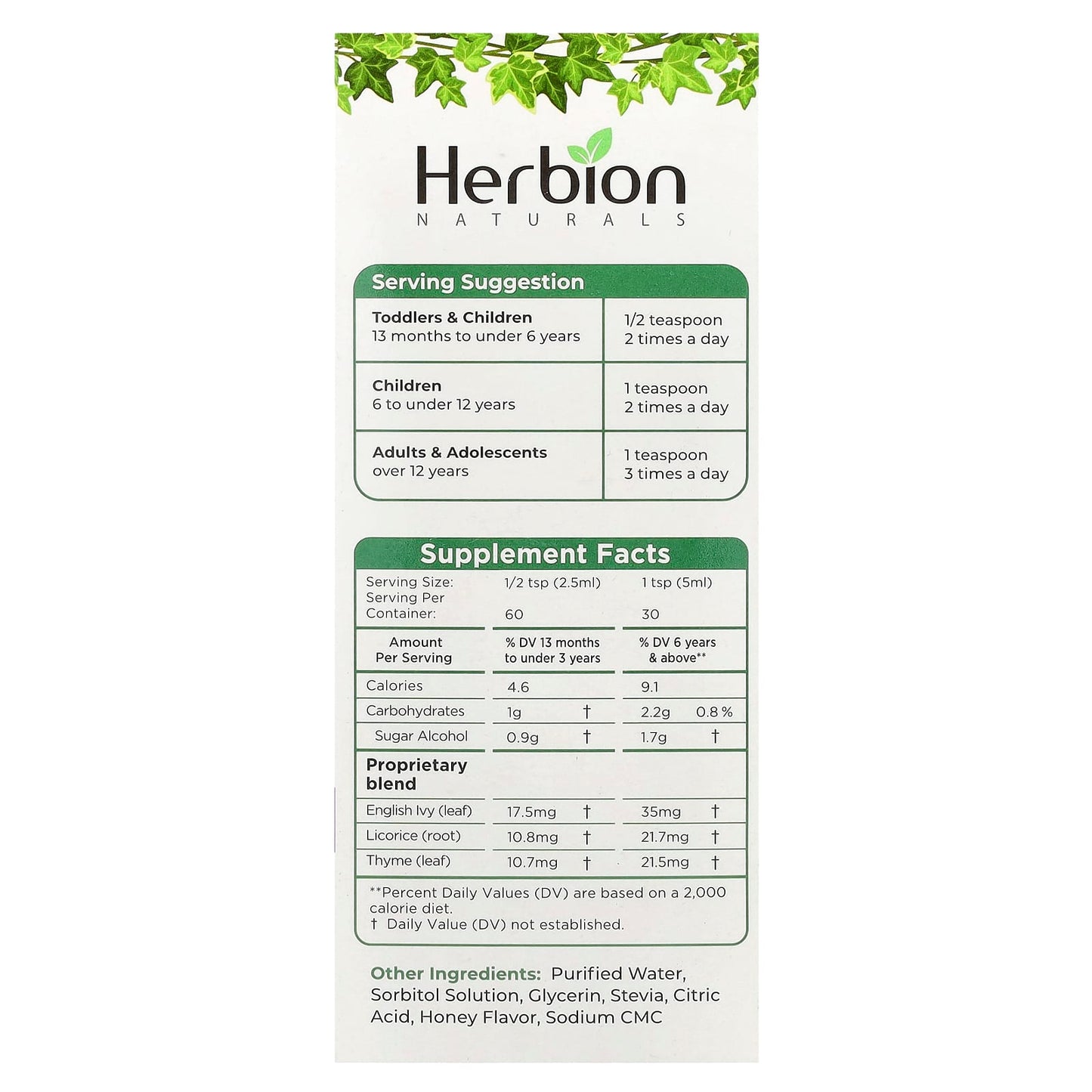 Natural Cough Syrup for Adults & Kids - Sugar Free, 5 fl oz - Image 2
