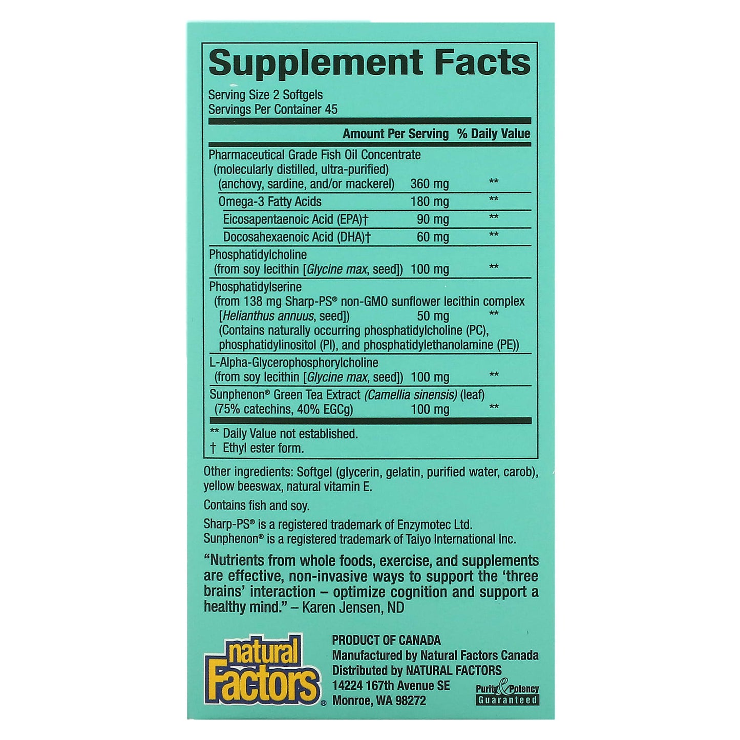 Natural Factors, 3 Brains, Higher Thoughts, 90 Softgels