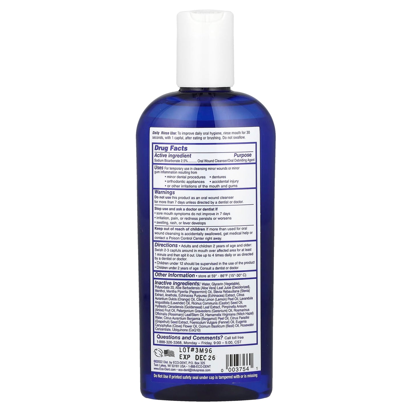 Eco-Dent DailyRinse & Oral Wound Cleanser, Alcohol Free, 8 fl oz - Image 2