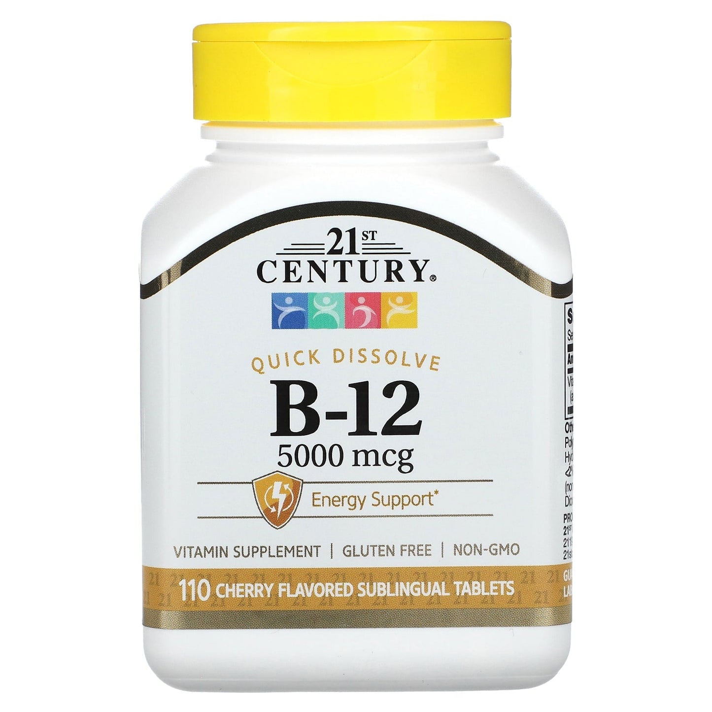Vitamin B12 Supplement, 5000 mcg, Cherry Flavor, 110 Sublingual Tablets - Image 1