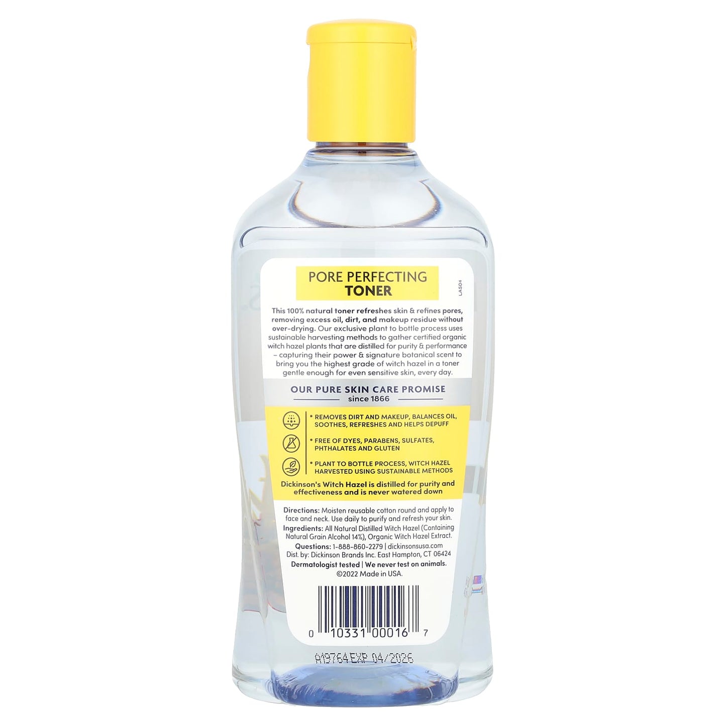 Dickinson Brands, Original Witch Hazel, Pore Perfecting Toner, Fragrance Free, 16 fl oz (473 ml) - Image 2