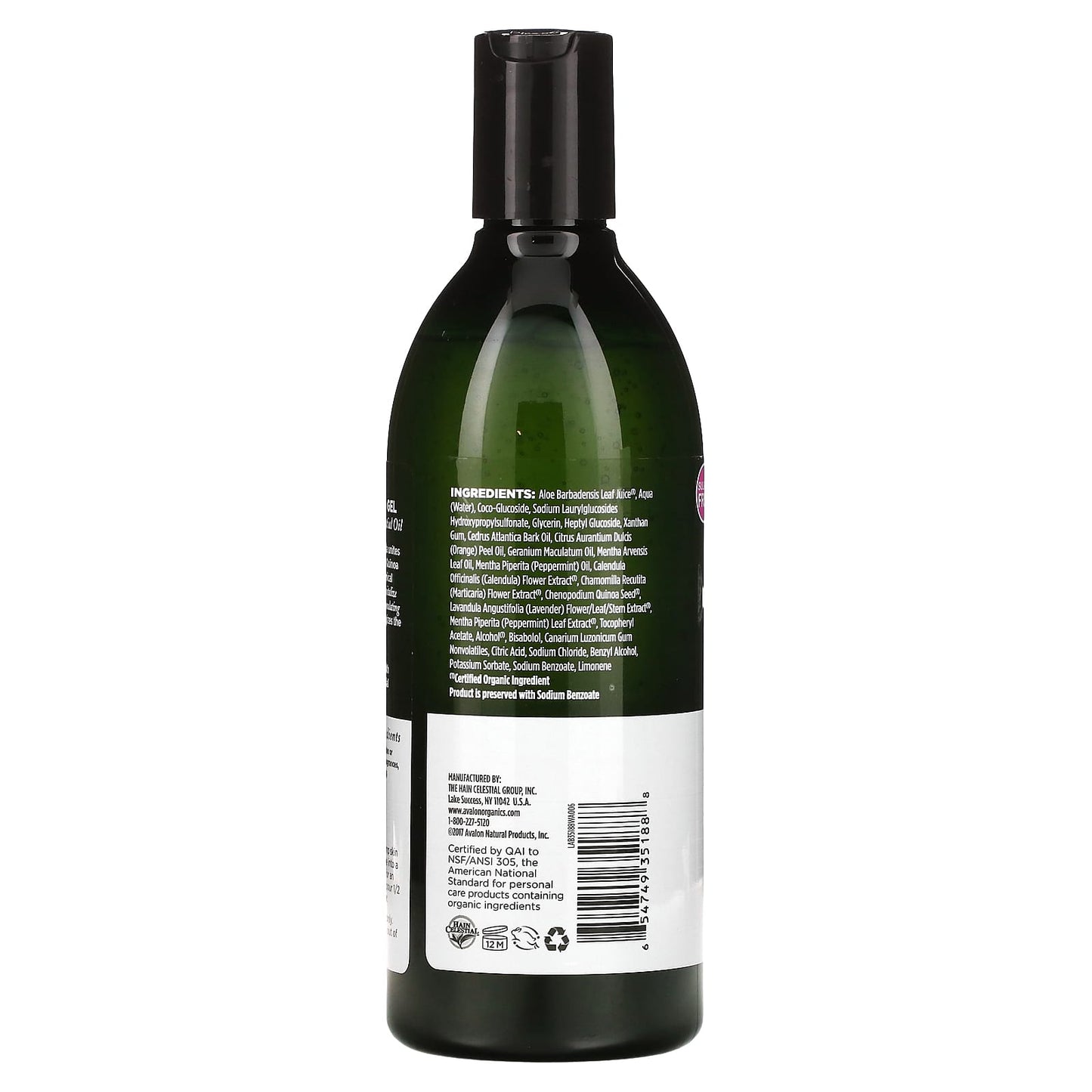 Avalon Organics Revitalizing Peppermint Bath & Shower Gel, 12 fl oz - Image 2