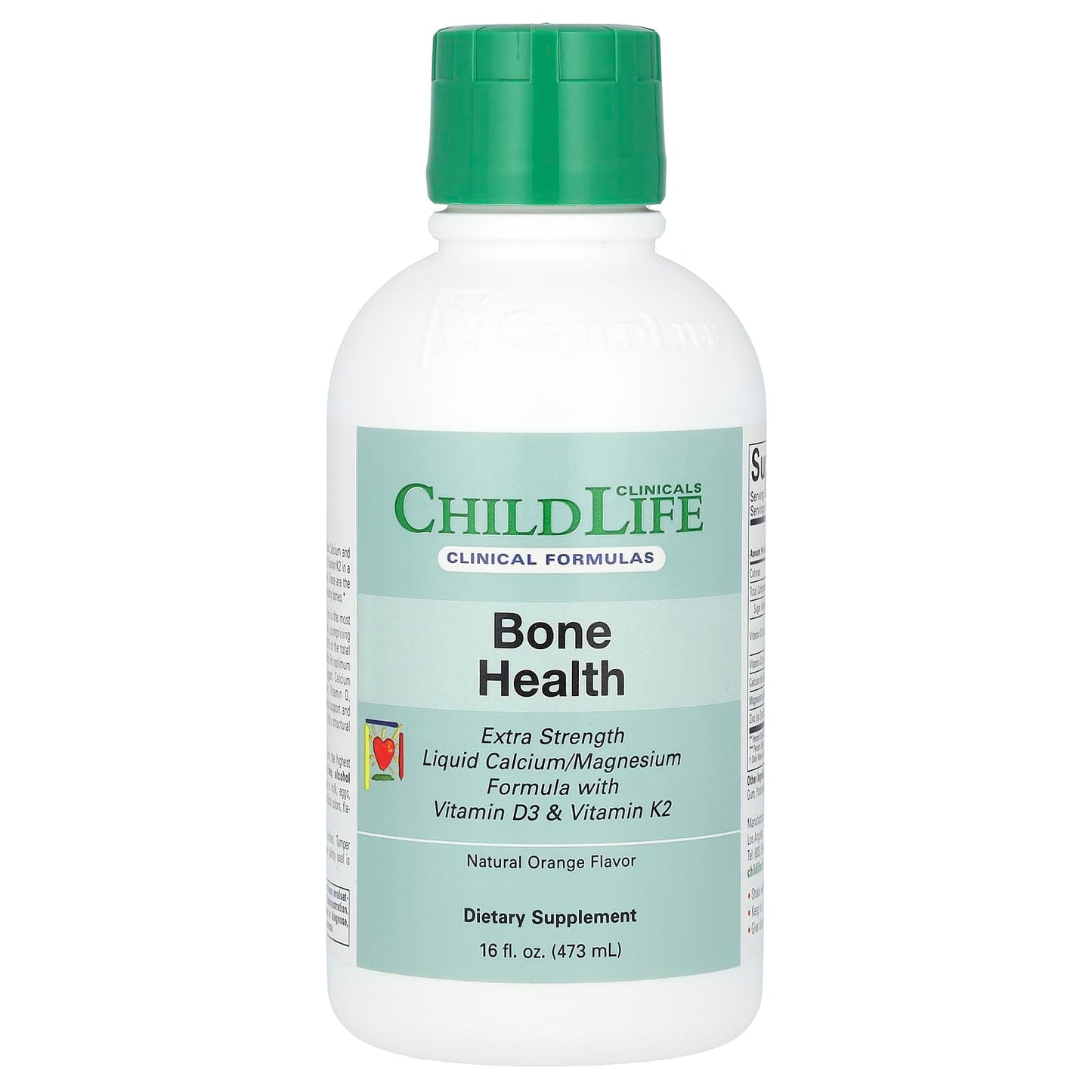 ChildLife Clinicals Liquid Calcium/Magnesium Supplement for Kids with Vitamins D3 & K2 - Image 1