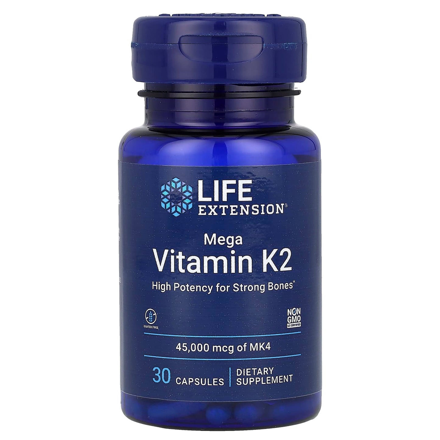 Life Extension, Mega Vitamin K2, 45,000 mcg, 30 Capsules - Image 1