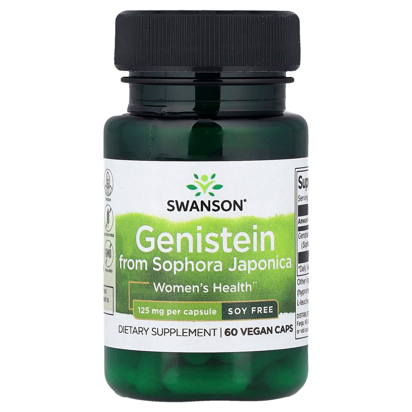 Swanson, Genistein from Sophora Japonica, 125 mg, 60 Vegan Caps - Image 1