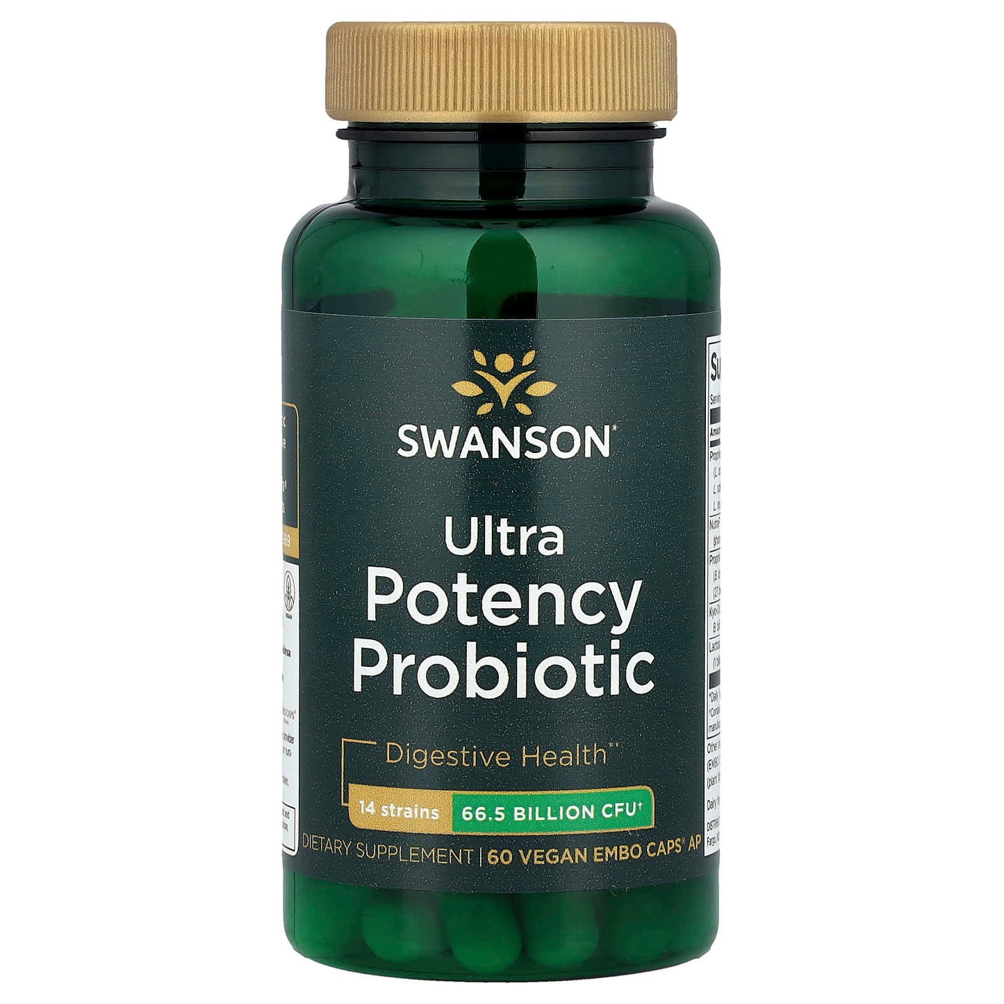 Swanson, Ultra Potency Probiotic, 66.5 Billion CFU, 60 Vegan EMBO Caps® AP - Image 1
