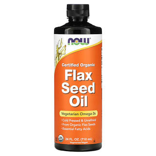 NOW Foods Organic Flax Seed Oil 24 fl oz for Omega-3 Nutrition