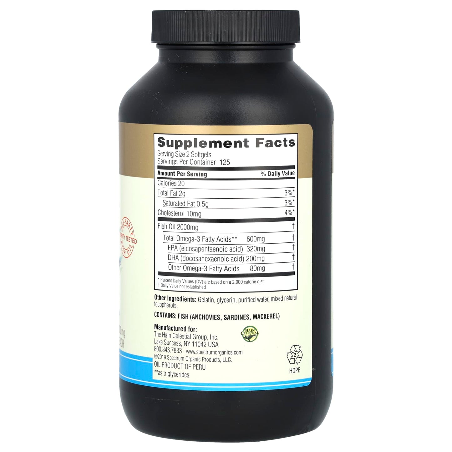 Spectrum Essentials, Fish Oil, Omega-3, 250 Softgels (500 mg per Softgel) - Image 2