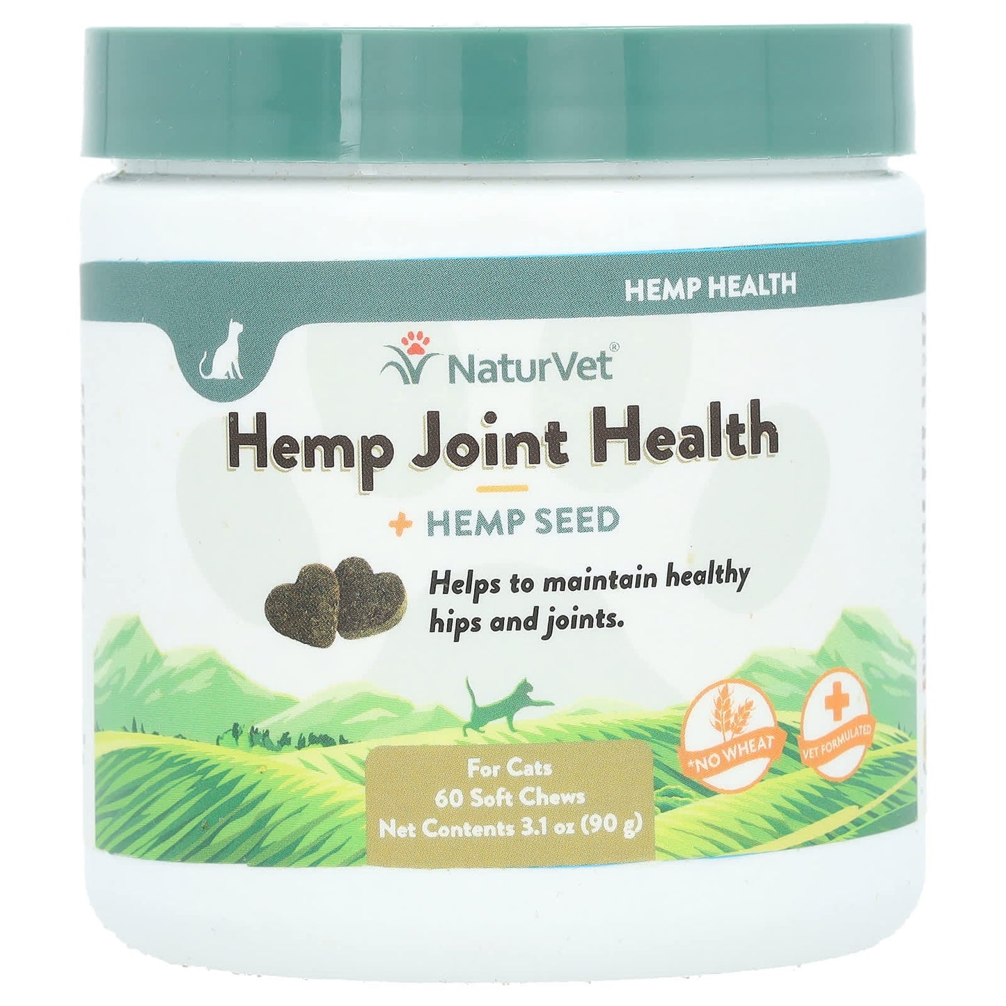 NaturVet, Hemp Joint Health + Hemp Seed, For Cats, 60 Soft Chews, 3.1 oz (90 g) - Image 1