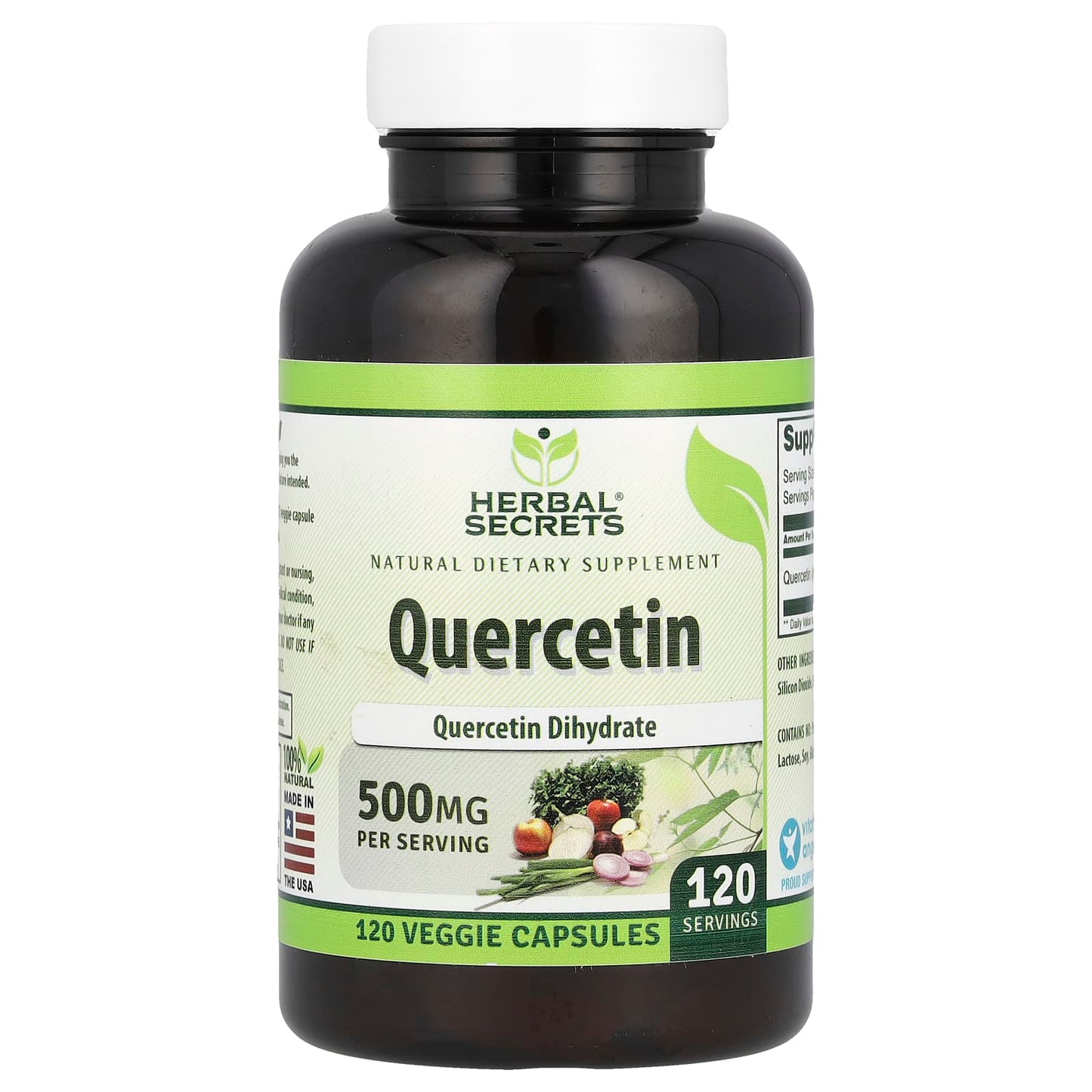 Quercetin Dietary Supplement 500mg by Herbal Secrets - Image 1