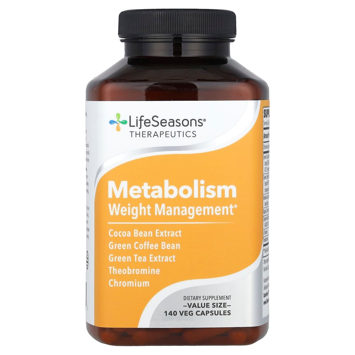 LifeSeasons, Therapeutics, Metabolism, Weight Management, 140 Veg Capsules - Image 1