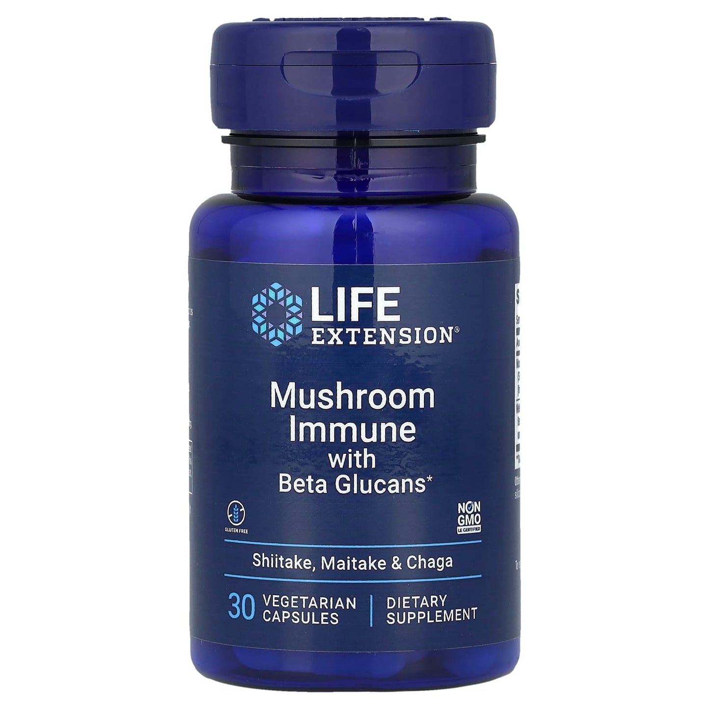 Life Extension, Mushroom Immune with Beta Glucans, 30 Vegetarian Capsules - Image 1