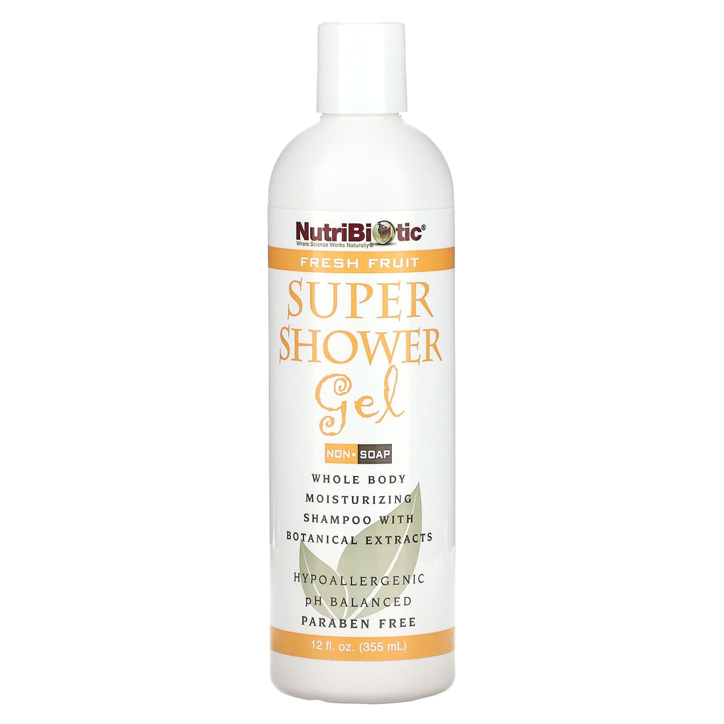 NutriBiotic, Super Shower Gel, Non-Soap, Fresh Fruit, 12 fl oz (355 ml) - Image 1