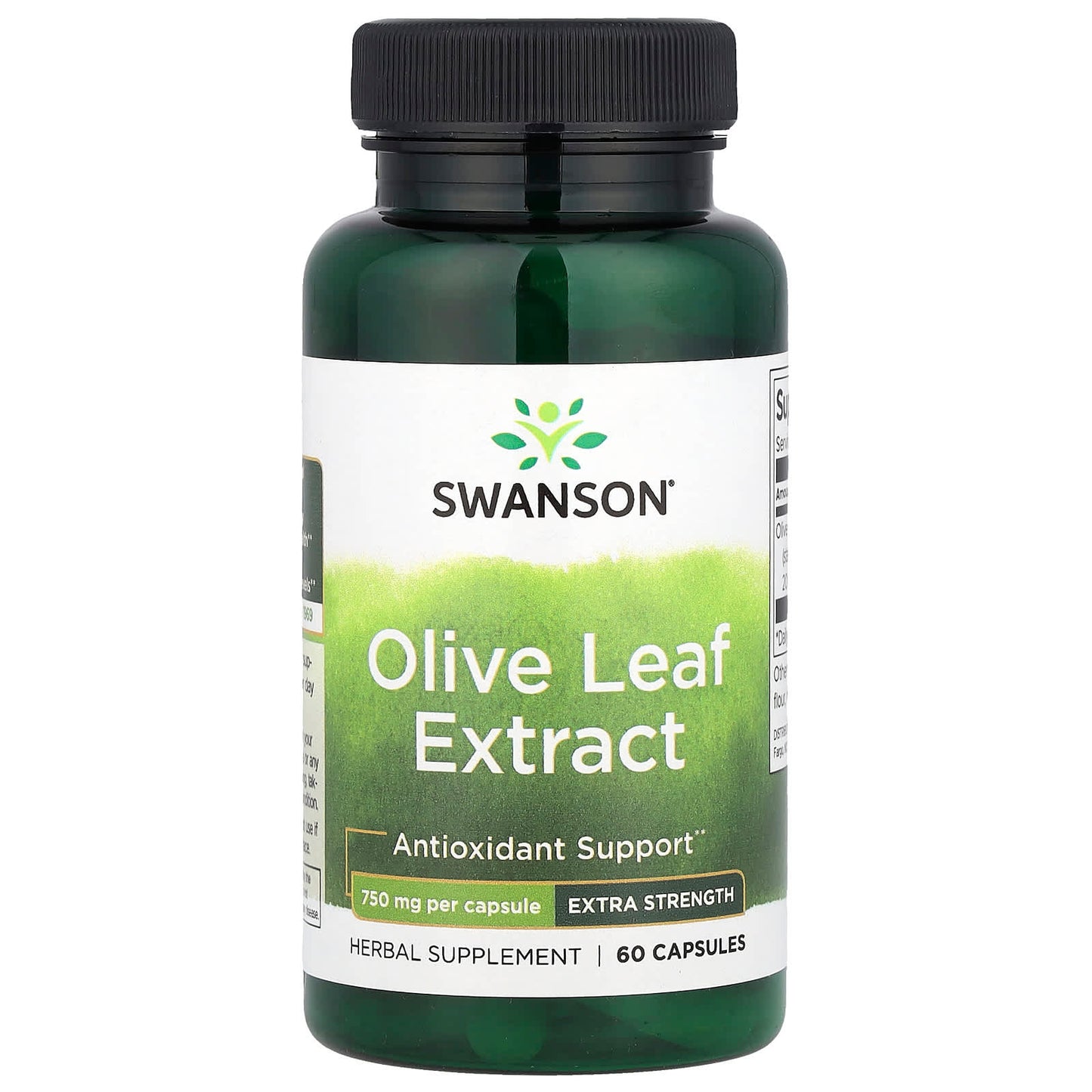 Swanson, Olive Leaf Extract, Extra Strength, 750 mg, 60 Capsules - Image 1