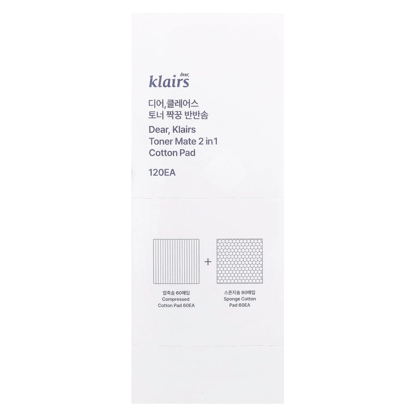 2-in-1 Klairs Toner Mate with Compressed & Sponge Cotton Pads, 120 Count - Image 1
