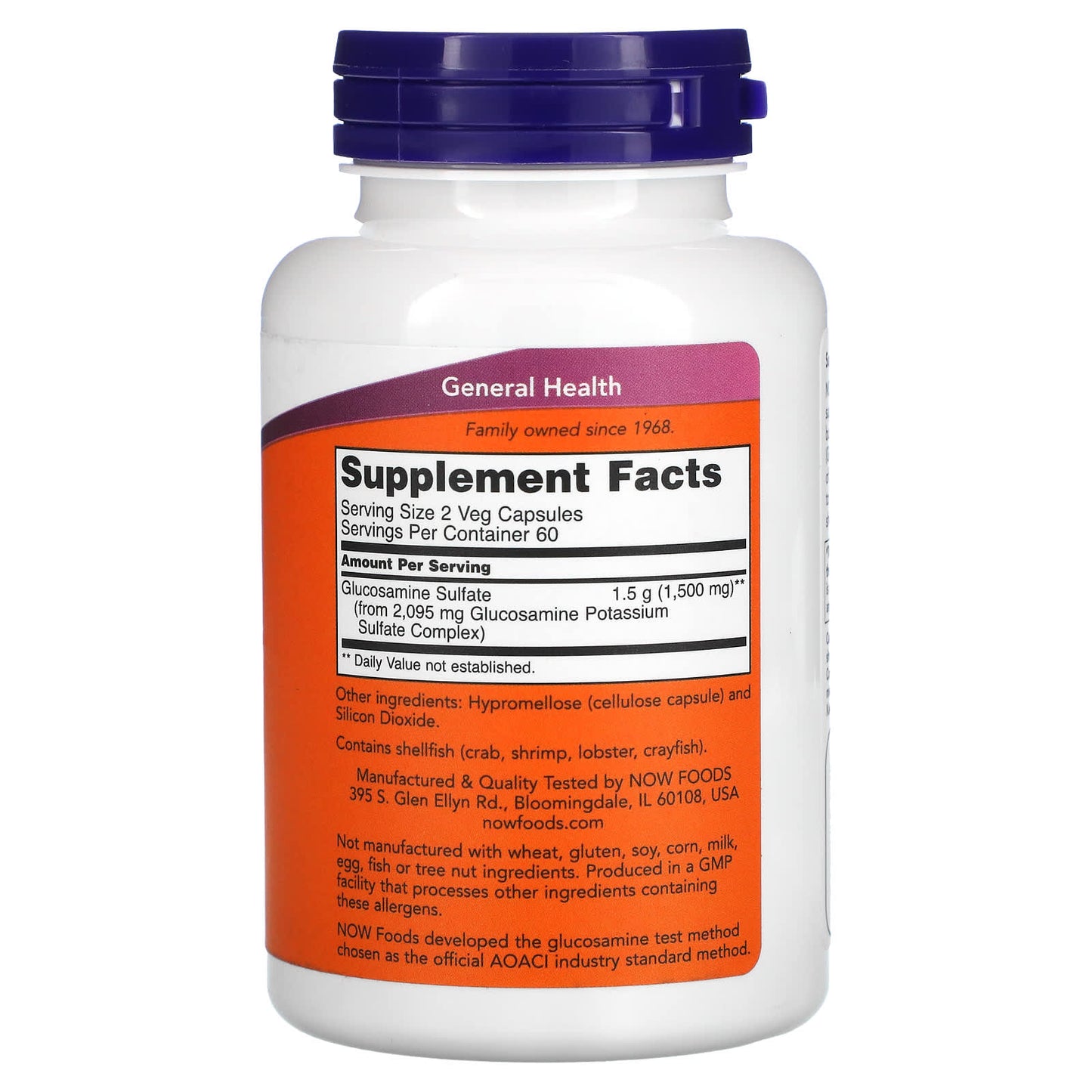 NOW Foods, Glucosamine Sulfate, 750 mg, 120 Veg Capsules - Image 2