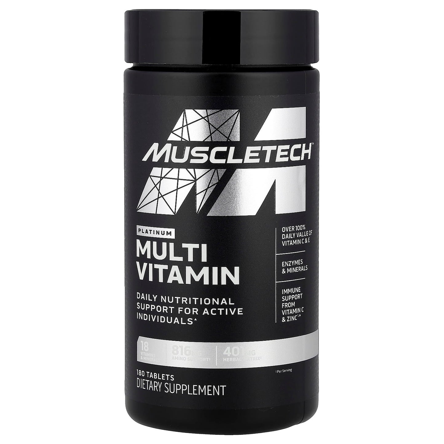 MuscleTech, Platinum Multi Vitamin, 180 Tablets - Image 1