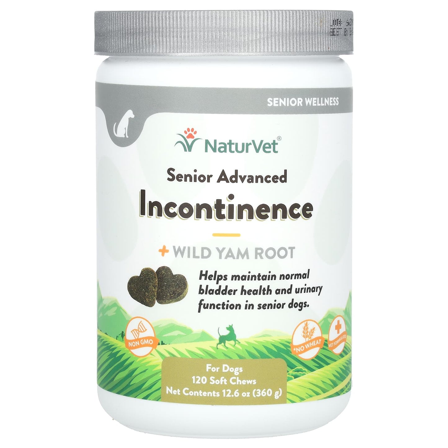 NaturVet, Senior Advanced Incontinence + Wild Yam Root, For Dogs, 120 Soft Chews, 12.6 oz (360 g) - Image 1