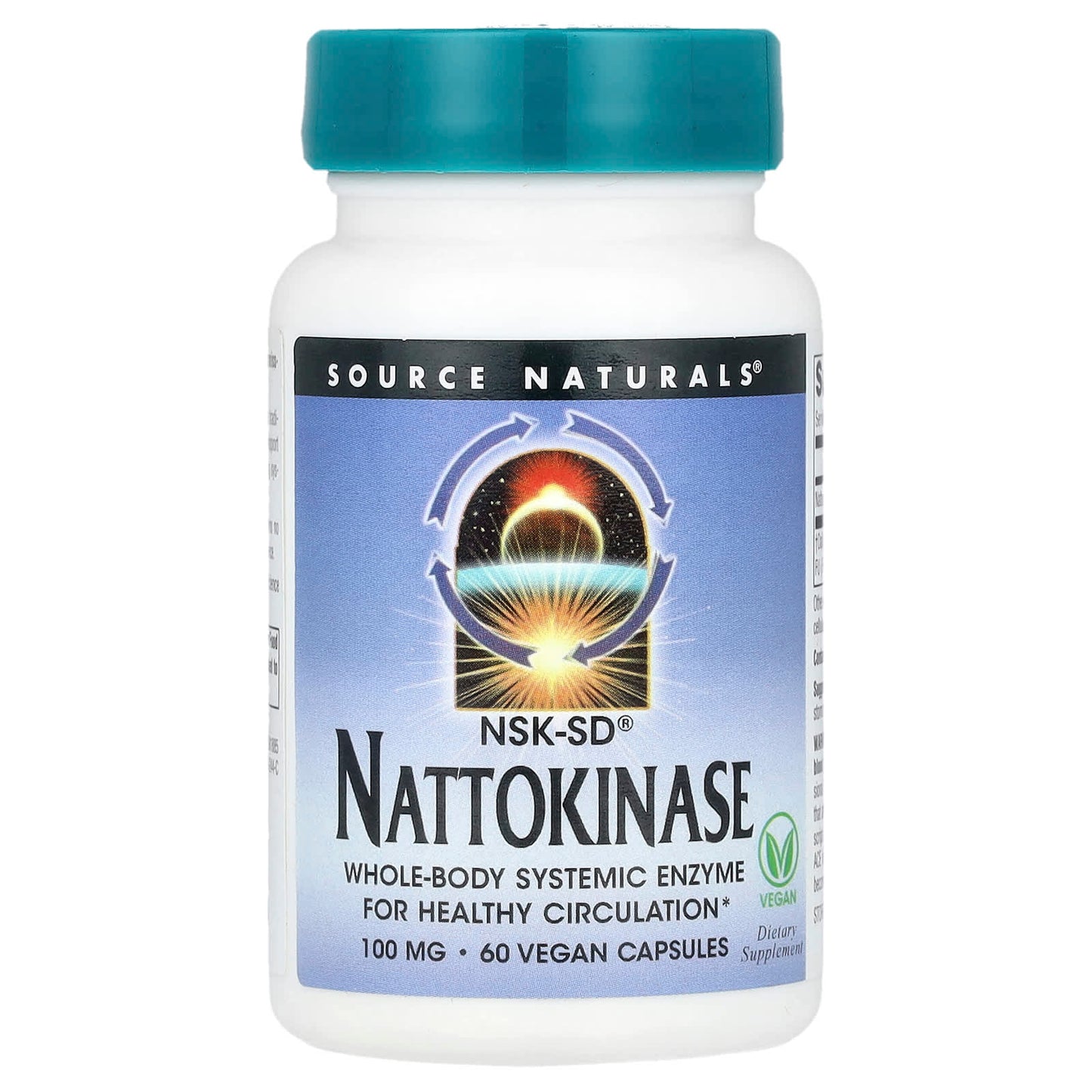 Source Naturals, Nattokinase, 100 mg, 60 Vegan Capsules - Image 1