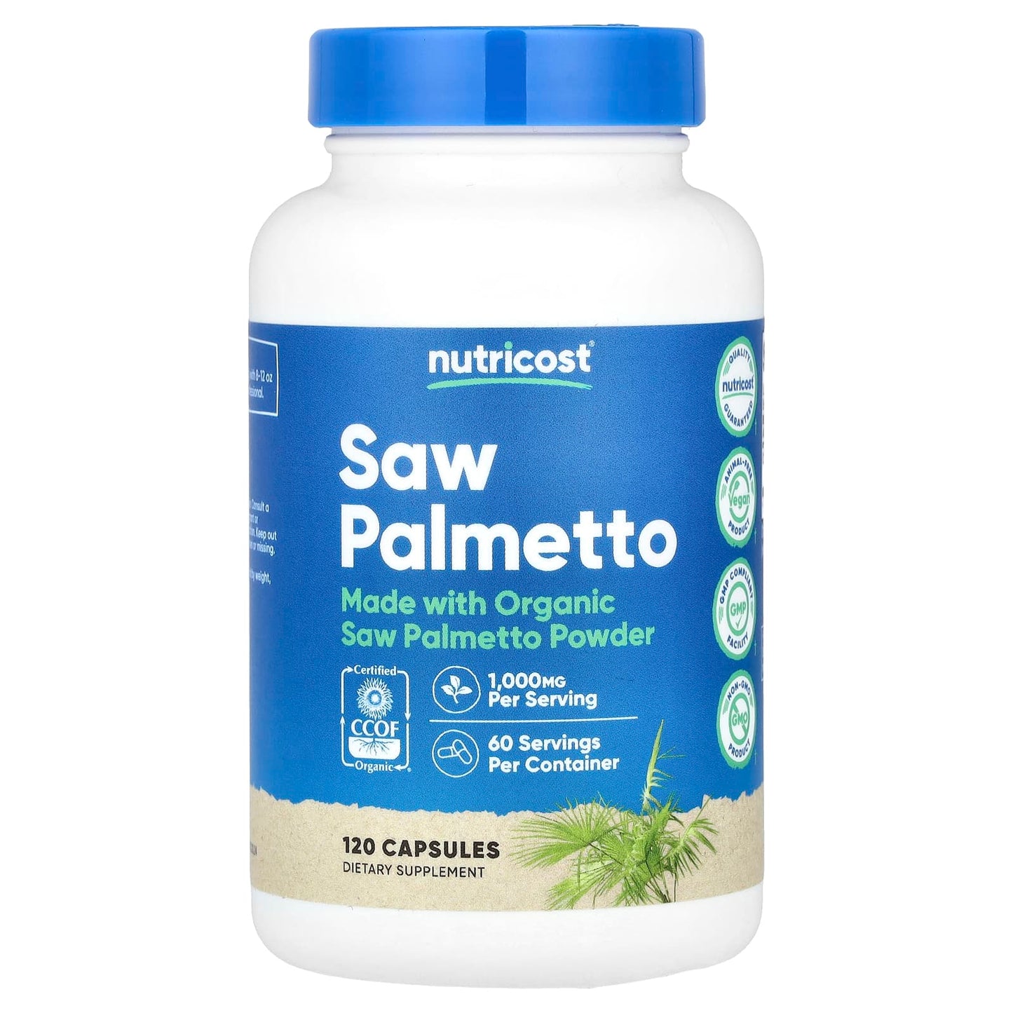 Nutricost, Saw Palmetto, 120 Capsules (500 mg per Capsule) - Image 1