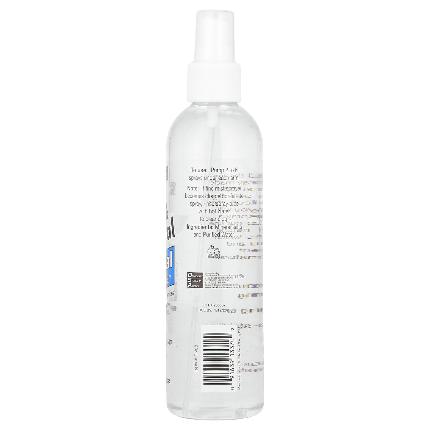 Thai Deodorant Stone, Pure & Natural, Crystal Deodorant Mist™, Unscented, 8 oz (240 ml) - Image 2